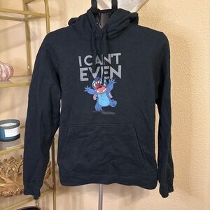 Disney Stitch “I Can’t Even” Hoodie Black Port Authority Size M
